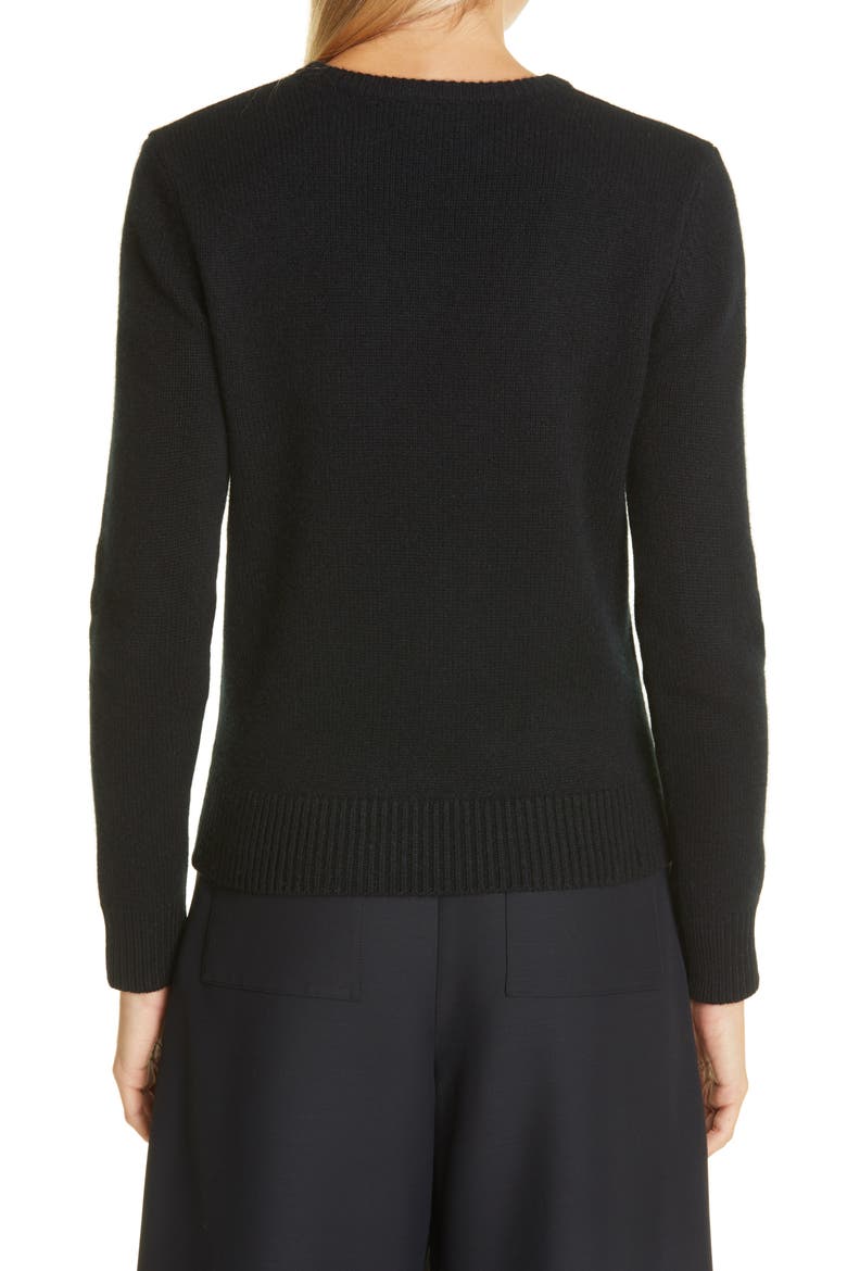 Crewneck Cashmere Sweater, Alternate, color, BLACK