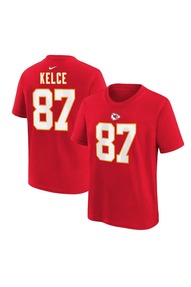 Preschool Nike Travis Kelce Red Kansas City Chiefs Player Name & Number T-Shirt, Main, color, Red