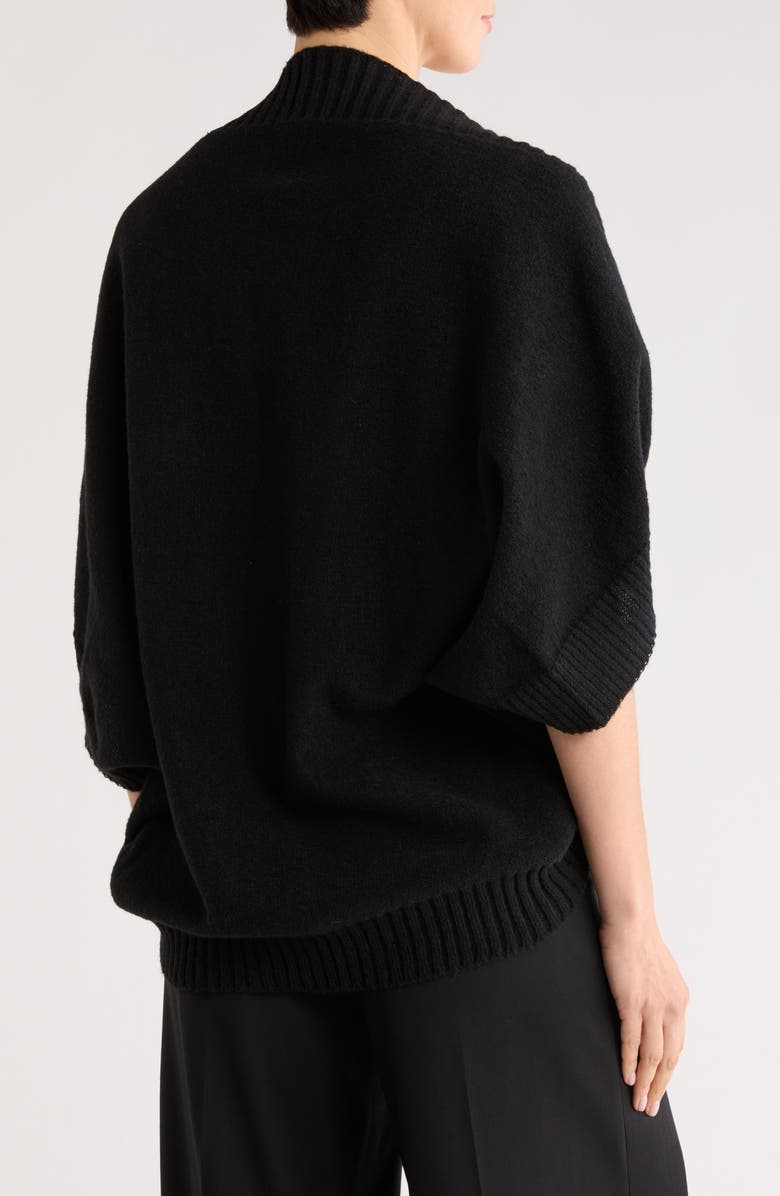 Melrose and Market Rib Knit Cocoon Shrug, Alternate, color, Black