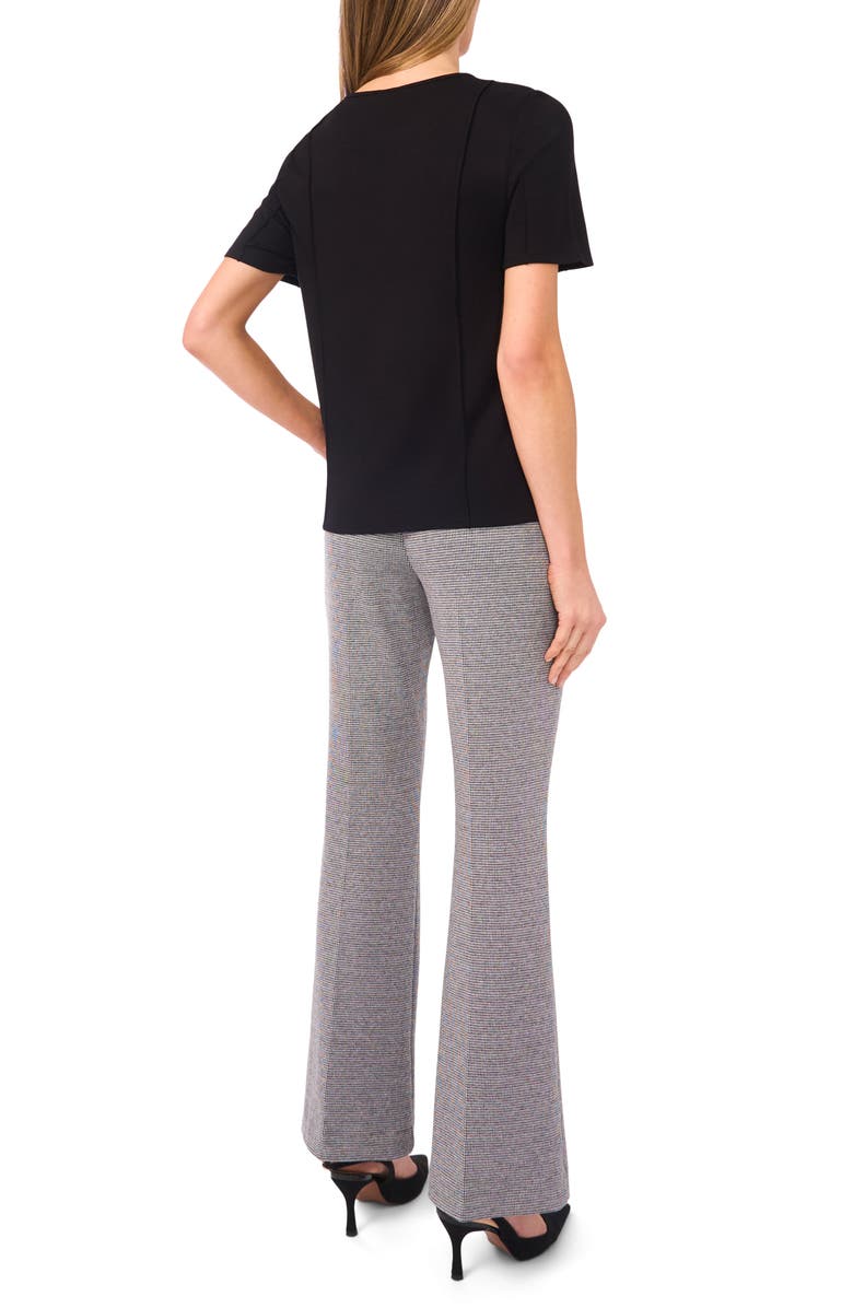 Halogen<sup>®</sup> Princess Seam Short Sleeve Top, Alternate, color, Rich Black