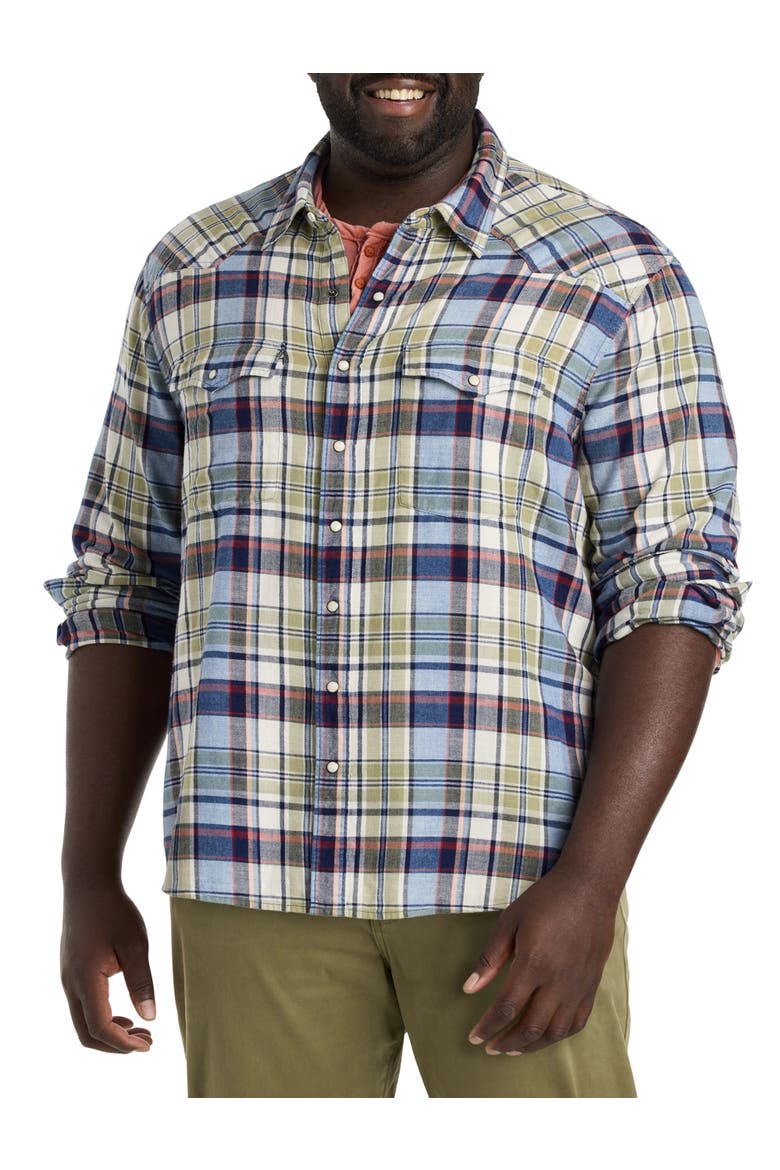 Indigo Plaid Western Sport Shirt, Main, color, MULTI