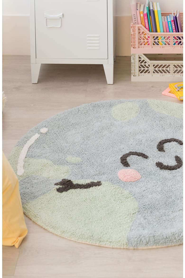 You're My Sunshine Washable Cotton Blend Rug, Alternate, color, BLUE