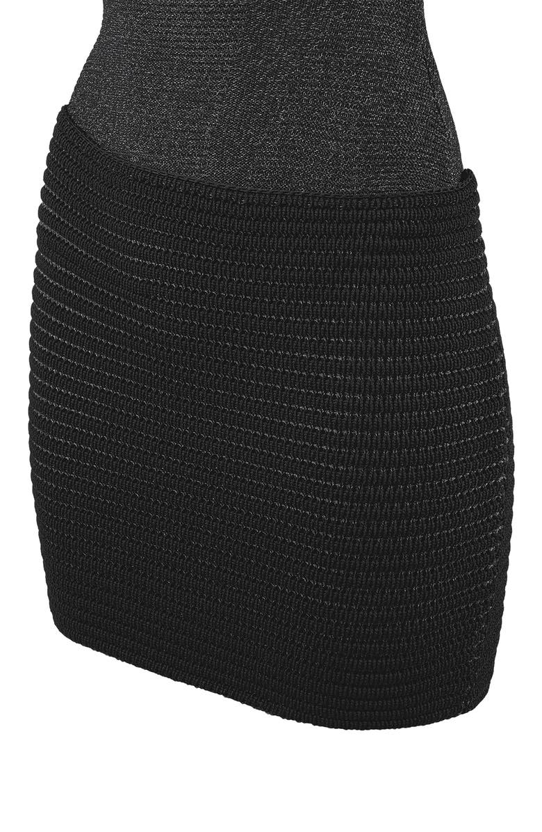 Manière De Voir Asymmetric Knit Mini Dress, Alternate, color,