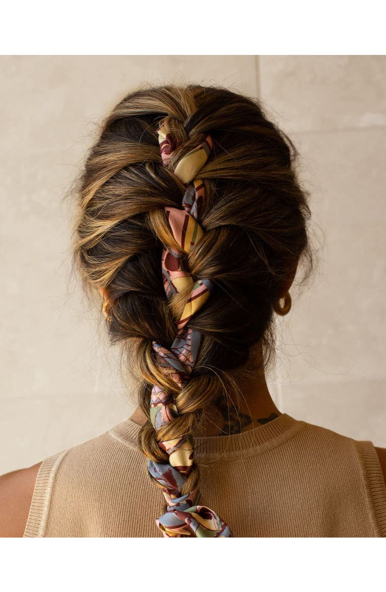 Lost Pattern x Leatherology Silk Twill Skinny Scarf, Alternate, color, Pastel