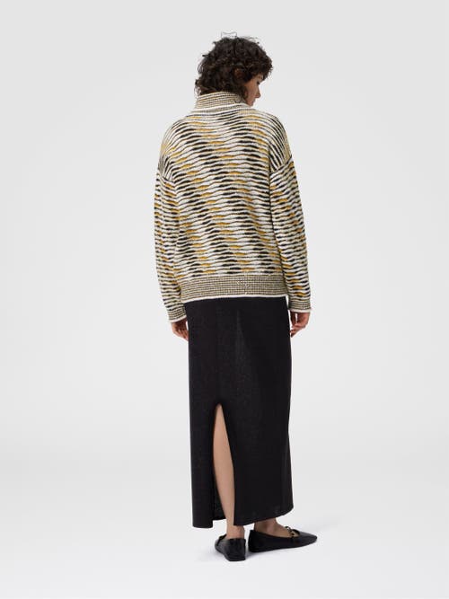 Missoni Oversized High-neck Sweater With Flame Pattern In Multi