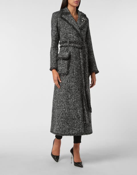 Tweed Long Coat Women