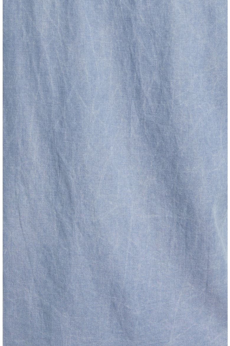 Mykonos Linen Blend Button-Up Shirt, Alternate, color, AEGEAN
