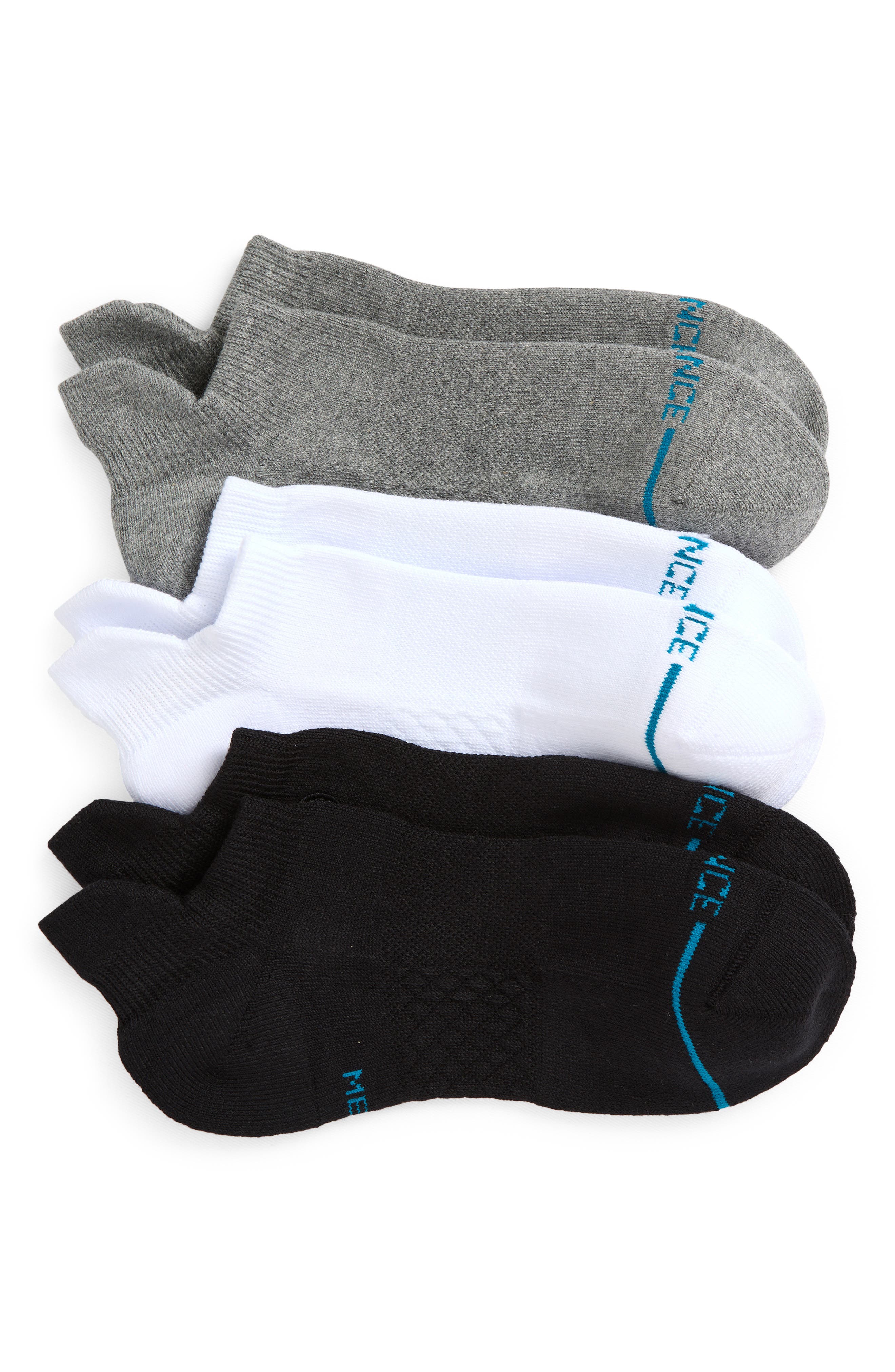 Stance Icon Assorted 3-Pack Low Tab No-Show Socks in Black/white/grey 