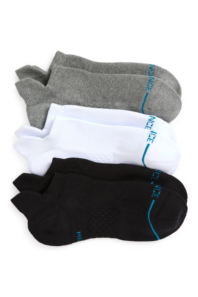 Icon Assorted 3-Pack Low Tab No-Show Socks, Main, color, BLACK