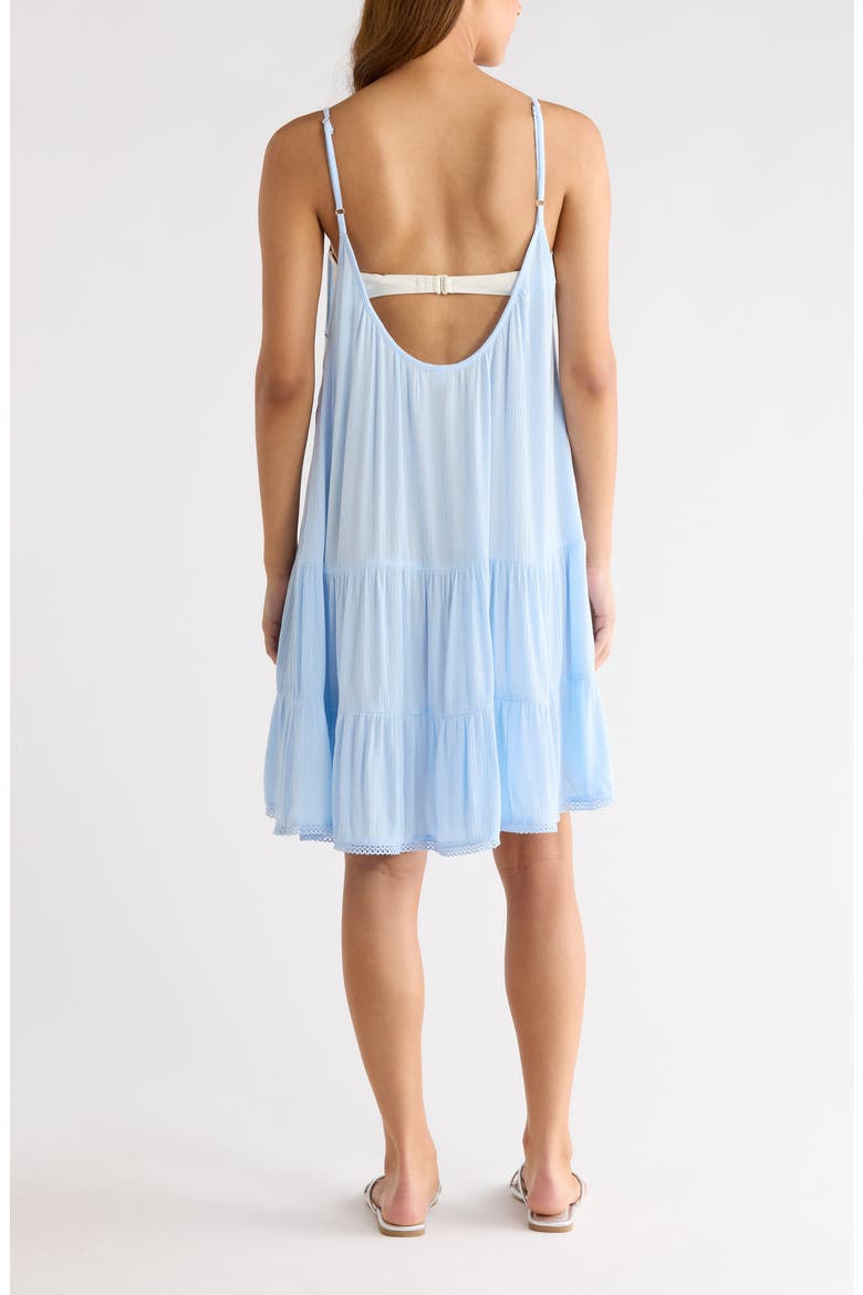 Tiered Crinkle Cover-Up Dress, Alternate, color, BLUE FLOATY