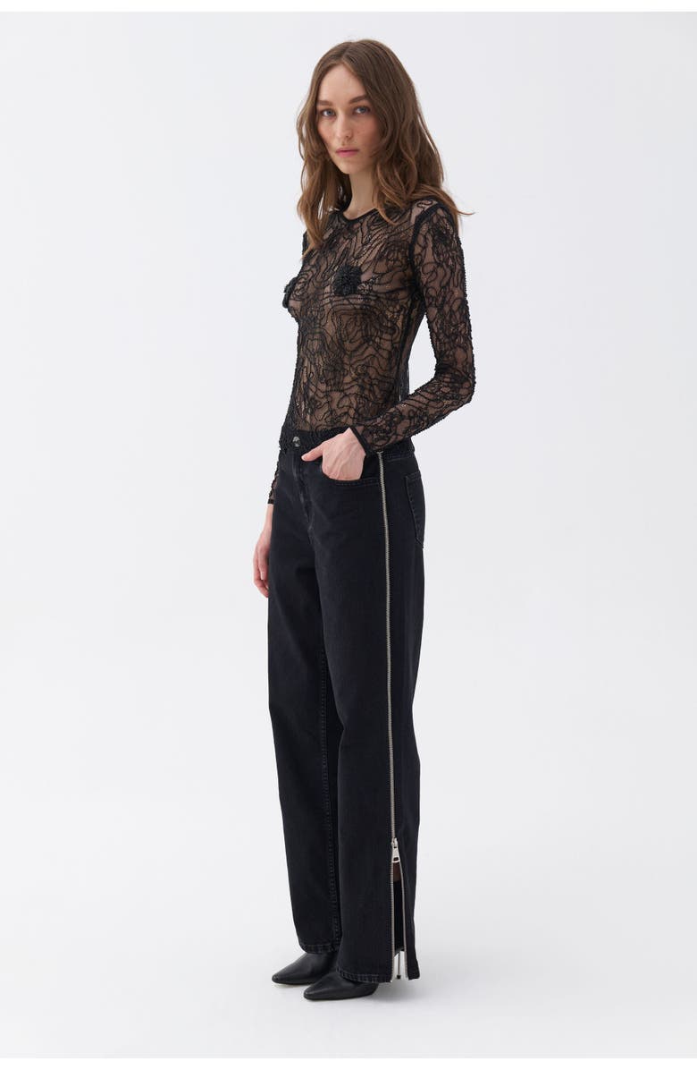 Nocturne Boyfriend Jeans with Side Combination Zipper, Alternate, color, 