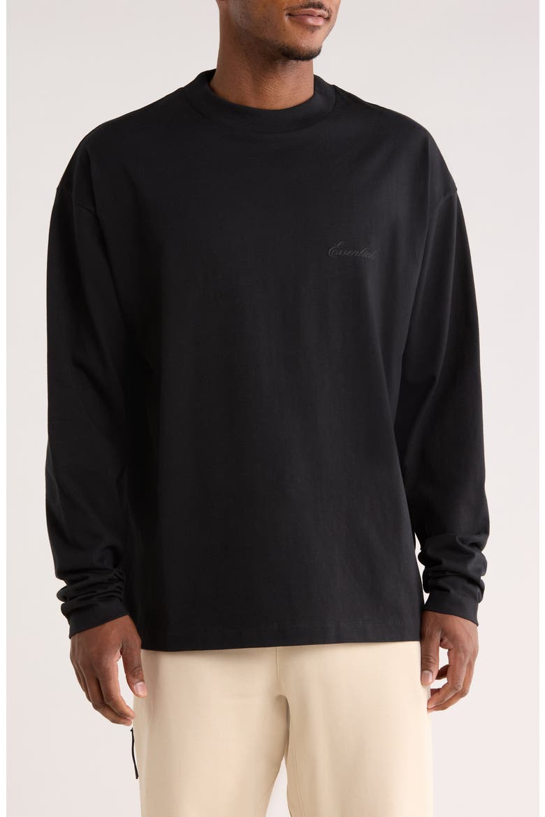 Classic Fit Long Sleeve Cotton T-Shirt, Main, color, VINTAGE BLACK