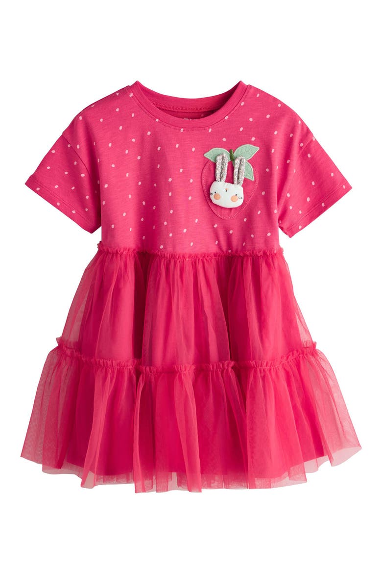Kids' Dot Bunny Tulle Dress, Main, color, RED