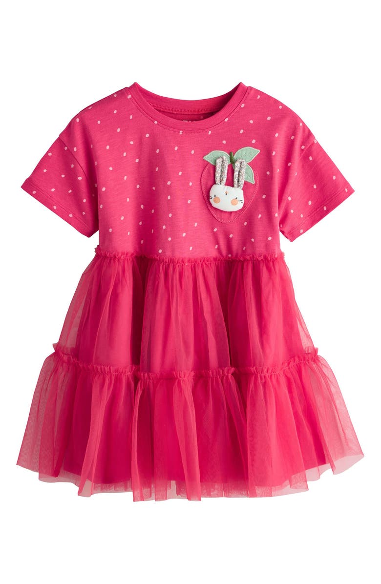 NEXT Kids' Dot Bunny Tulle Dress, Main, color, Red