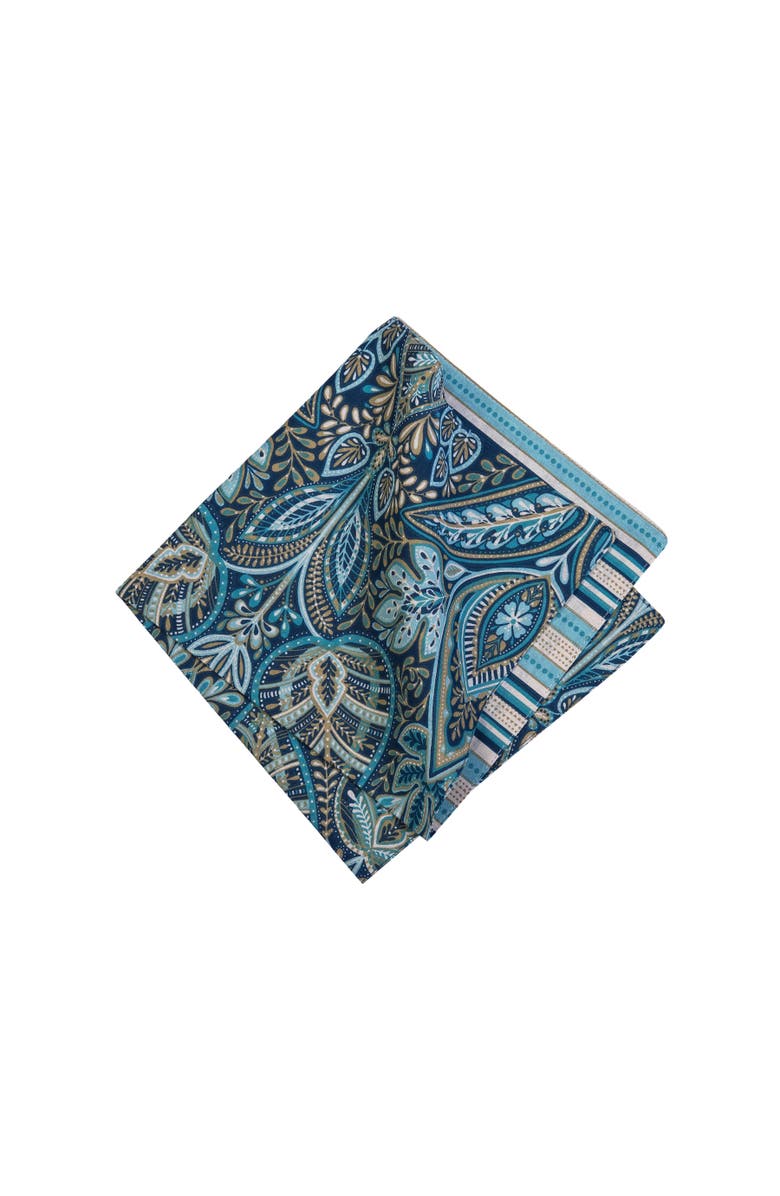 C&F Home Bailey Blue Reversible Hemstitch Napkins Set of 6, Alternate, color, Blue