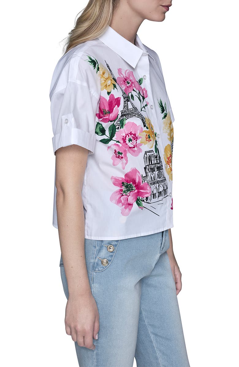 KARL LAGERFELD PARIS Floral Print Cotton Shirt, Alternate, color, 