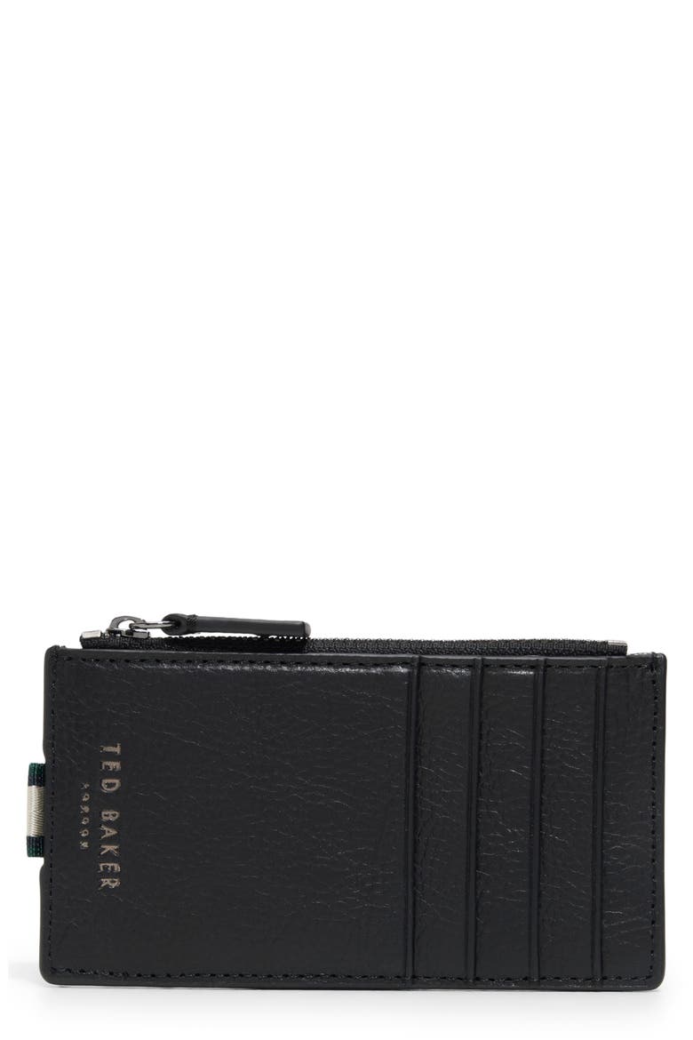 Slim Leather Cardholder, Main, color, BLACK