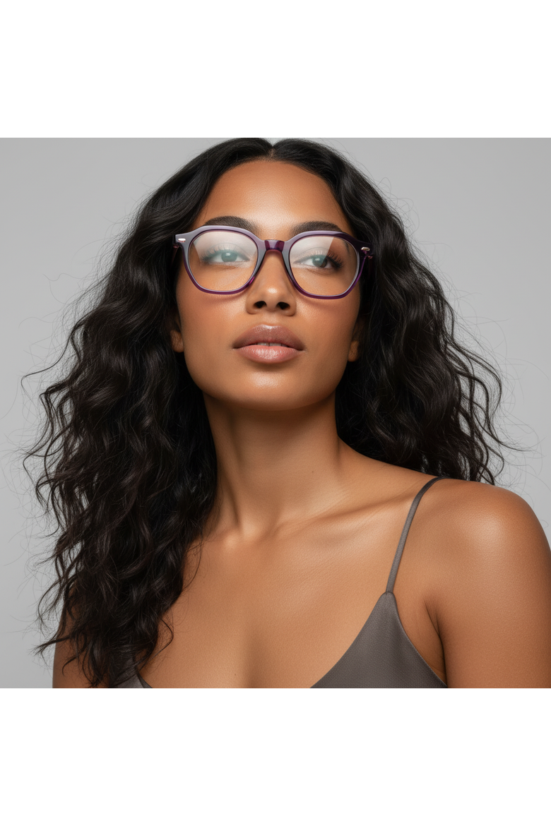 Haze 46mm Geometric Eyeglasses, Alternate, color, Smoked Violet