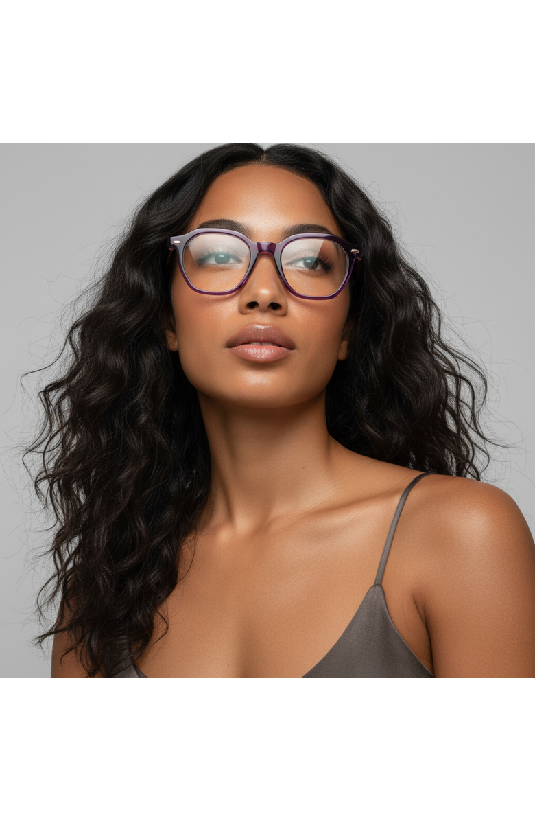NCMPRBL Haze 46mm Geometric Eyeglasses, Alternate, color, Smoked Violet