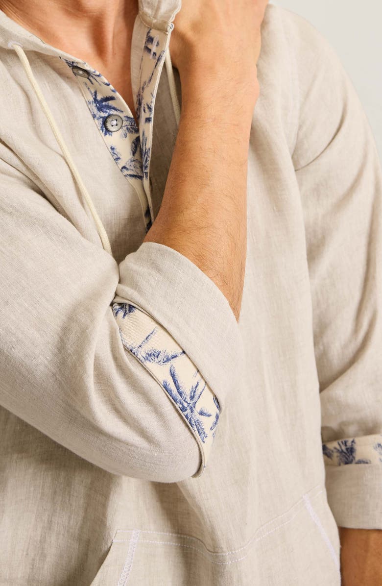 Tommy Bahama Desert Riviera Baja Linen Hoodie, Alternate, color, Natural