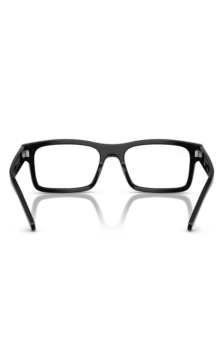 Ray-Ban 54mm Rectangular Optical Glasses, Alternate, color, Black