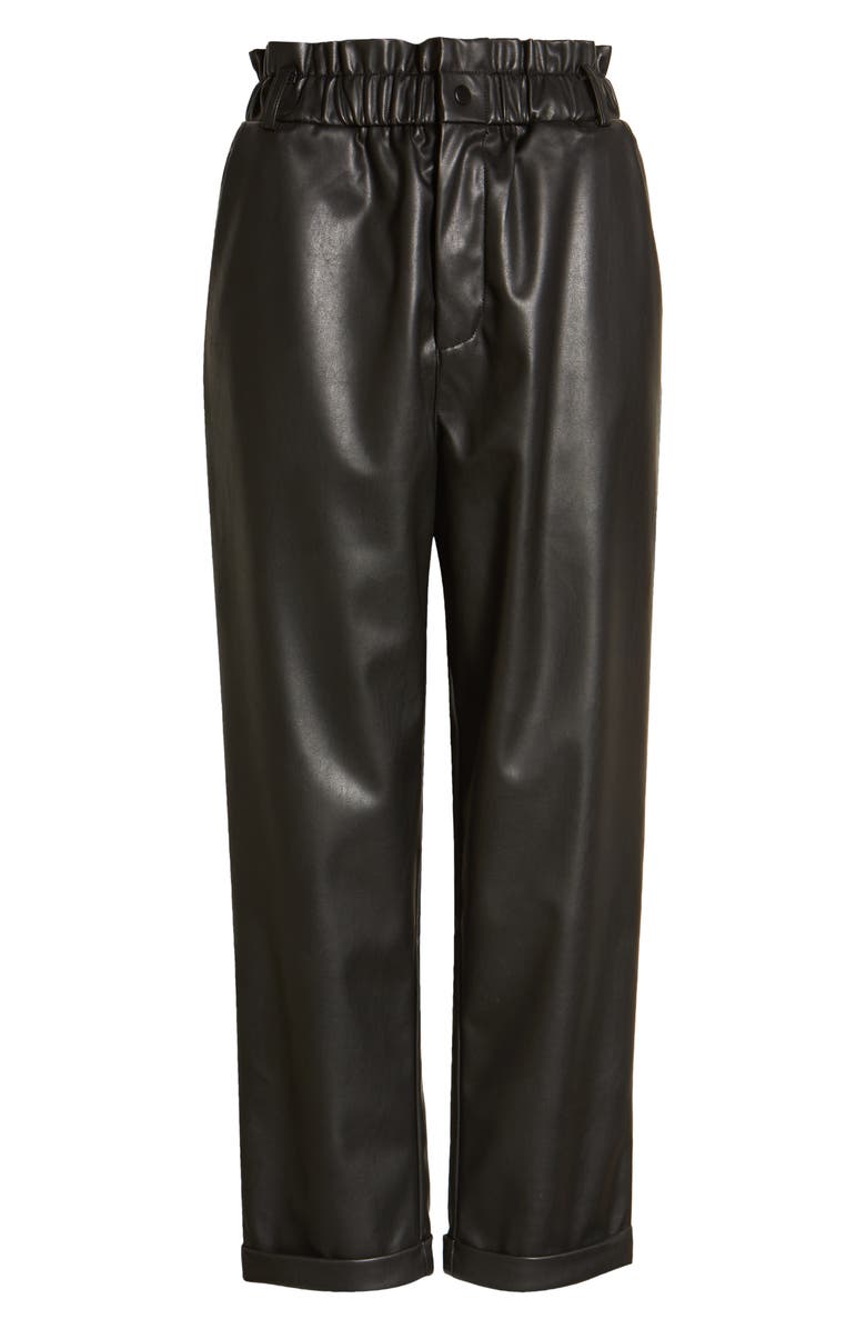 BP. Faux Leather Relaxed Trousers, Alternate, color,