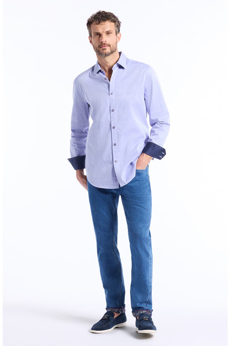 Miramar Cotton Button-Up Shirt, Alternate, color, LILAC