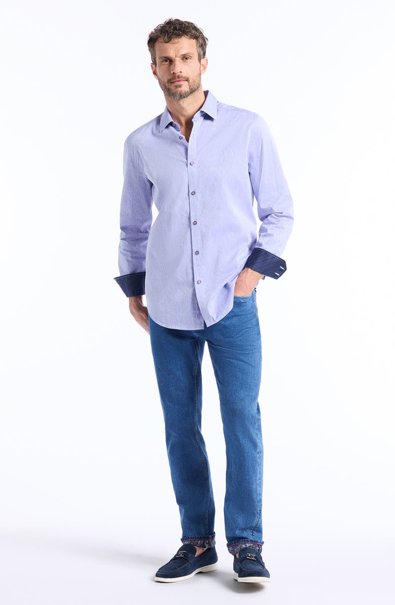 Robert Graham Miramar Cotton Button-Up Shirt, Alternate, color, Lilac