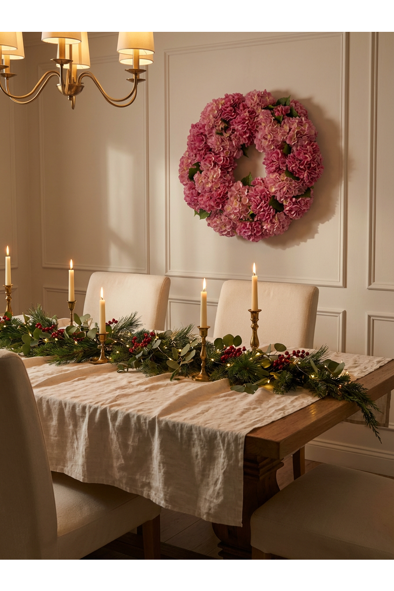 Lydia Year Round Wreath, Alternate, color, Blush