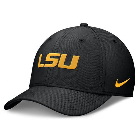 Men's Nike Black LSU Tigers Rise SwooshFlex Dri-FIT Hat