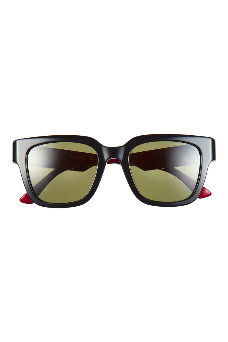 Square Sunglasses, Main, color, BLACK RED GREEN