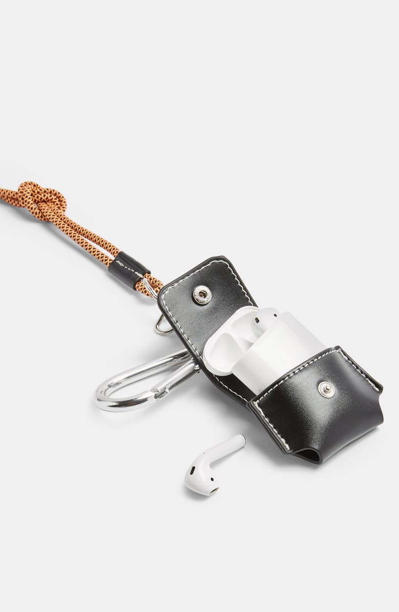 Topshop Clip-On Faux Leather Earbud Holder, Alternate, color, 