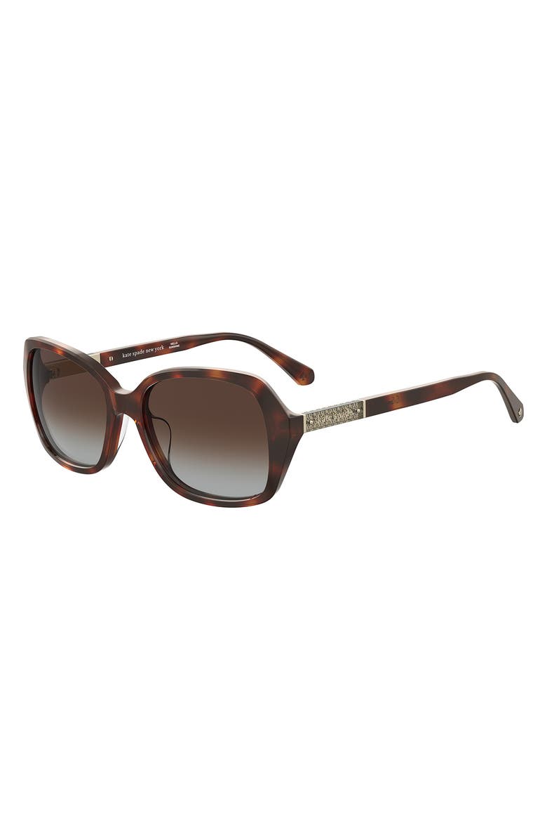 Kate Spade New York yvette 54mm gradient polarized square sunglasses, Alternate, color, Z/Dnubrown / Brown Gradient