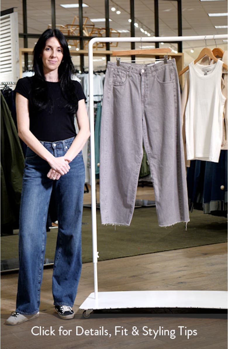 Hattie Raw Hem High Waist Crop Barrel Jeans, sales video thumbnail