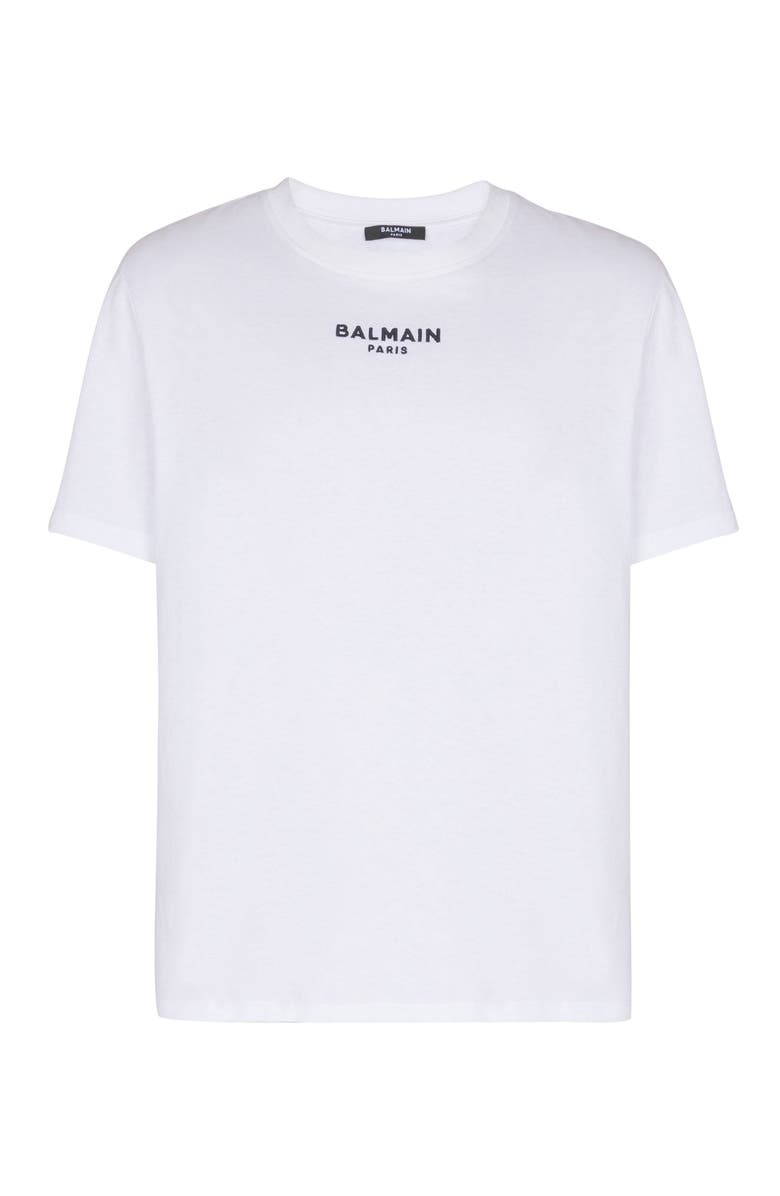 Balmain Embroidered Balmain Paris T-shirt, Alternate, color, White