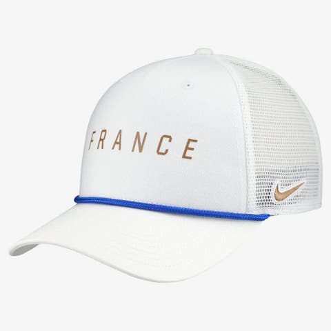 Men's Nike White France National Team Rise Rope Trucker A-Frame Adjustable Hat