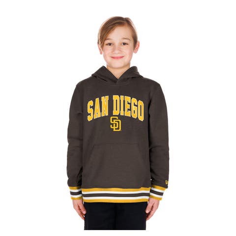 Youth New Era Brown San Diego Padres Knit Trim Pullover Hoodie