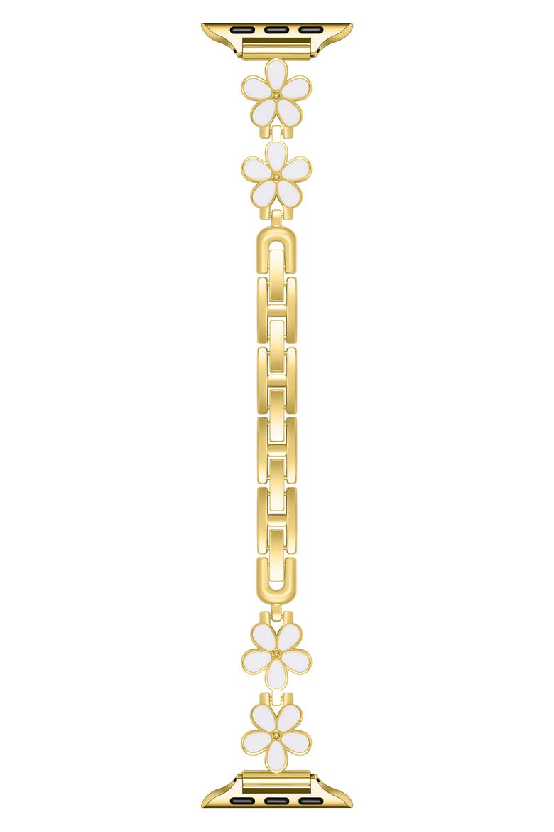 Daisy Apple Watch® Watchband, Main, color, WHITE / GOLD