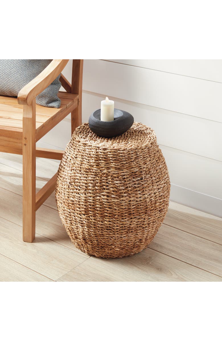 Napa Home & Garden Seagrass Hourglass Pouf, Alternate, color, Beige