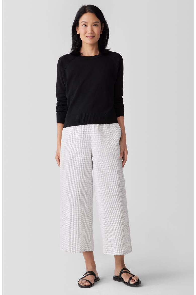 Raglan Sleeve Boxy Organic Linen & Organic Cotton Sweater, Alternate, color, BLACK