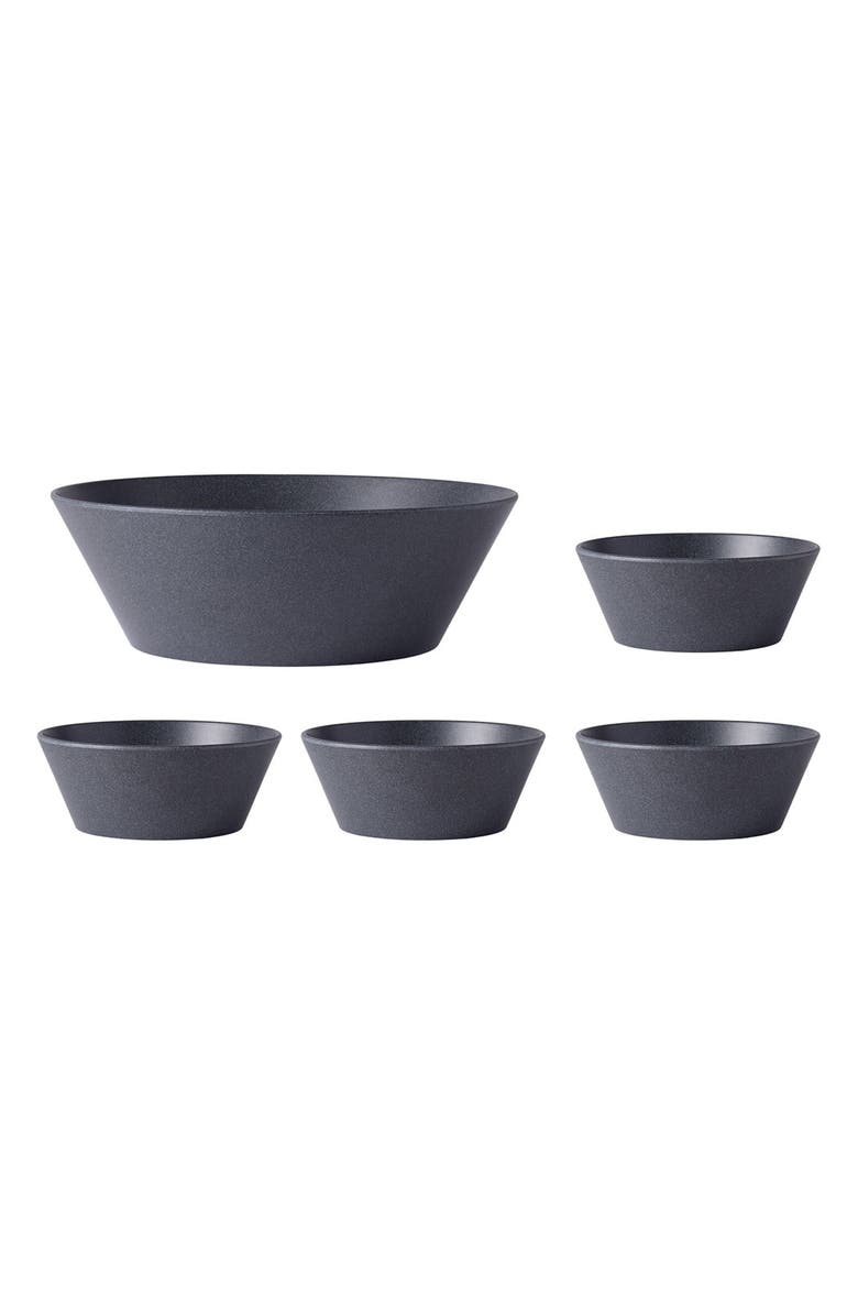 Mepal Bloom Salad Serving Set with Bowls, Alternate, color, Black