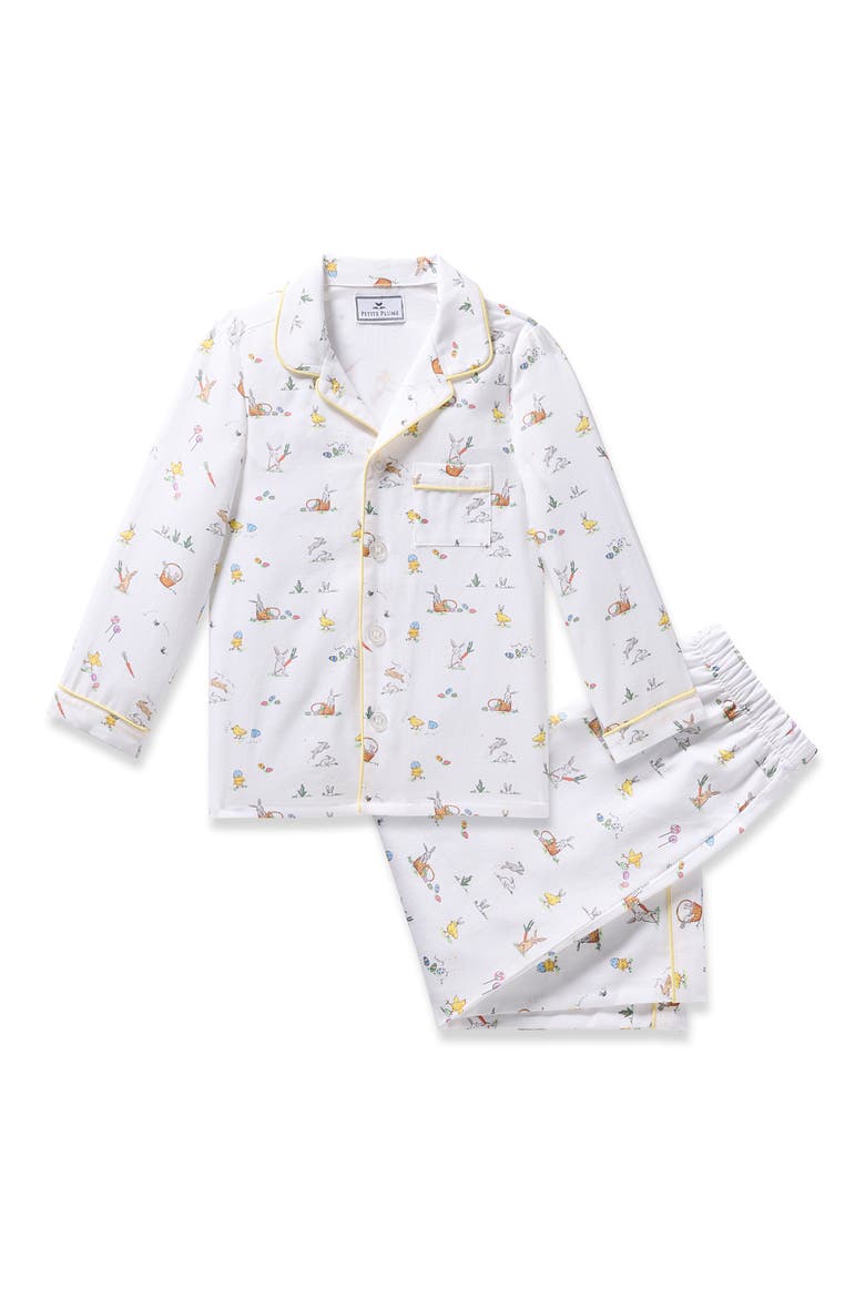 Kids' Easter Print Cotton Blend Twill Two-Piece Pajamas, Main, color, WHITE