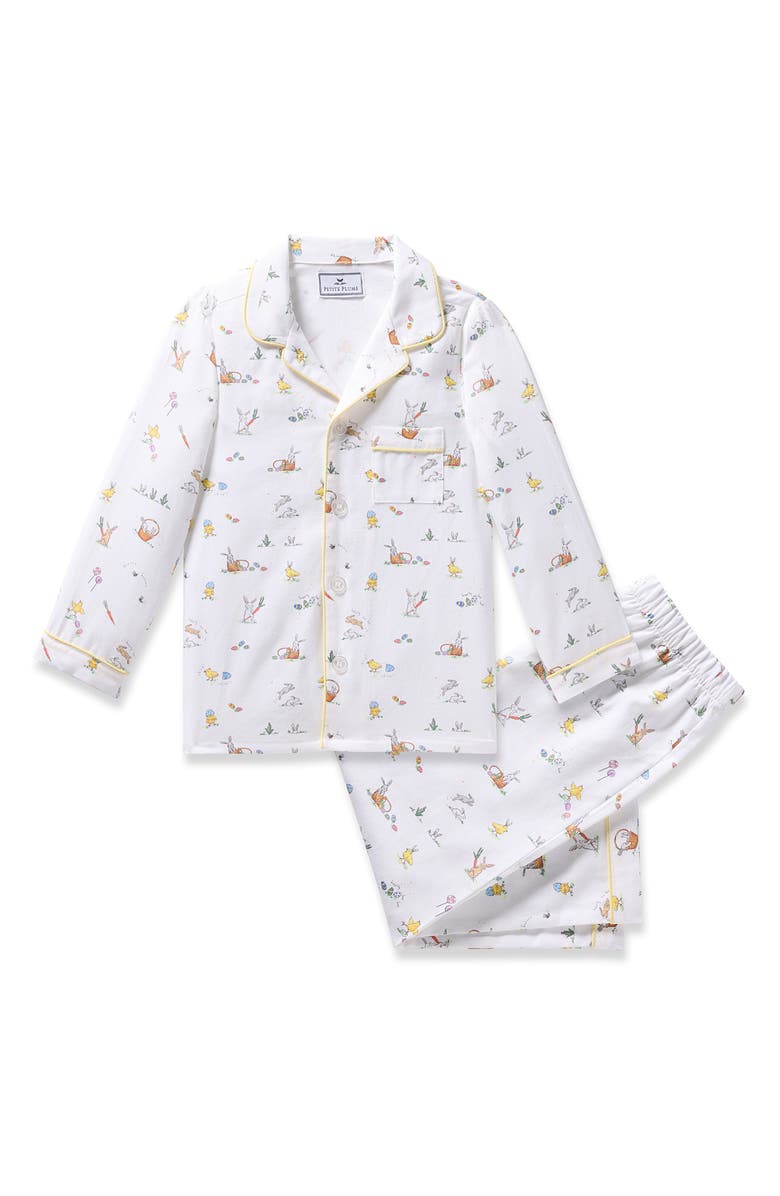 Petite Plume Kids' Easter Print Cotton Blend Twill Two-Piece Pajamas, Main, color, 