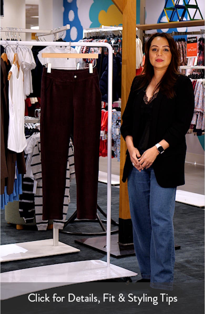 High Waist Corded Knit Straight Leg Pants, sales video thumbnail