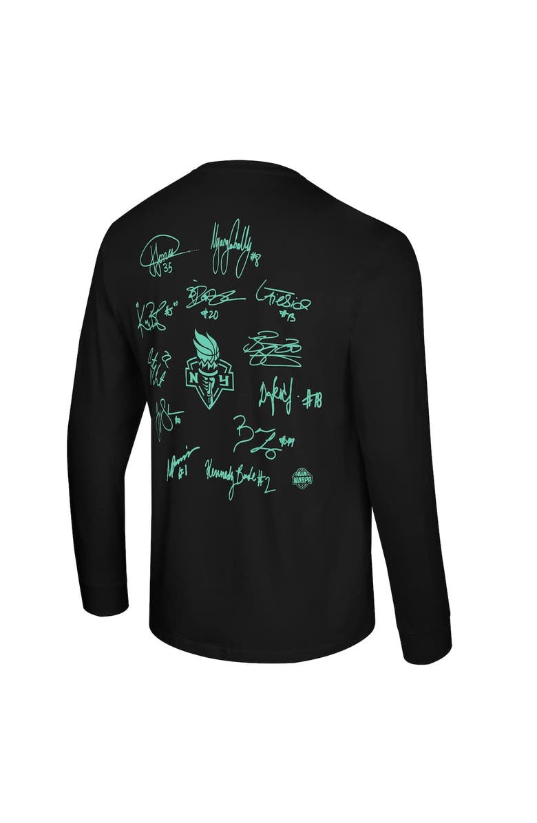 Stadium Essentials Unisex Stadium Essentials Black New York Liberty 2024 WNBA Finals Champions History Made Roster Signature Long Sleeve T-Shirt, Alternate, color, 