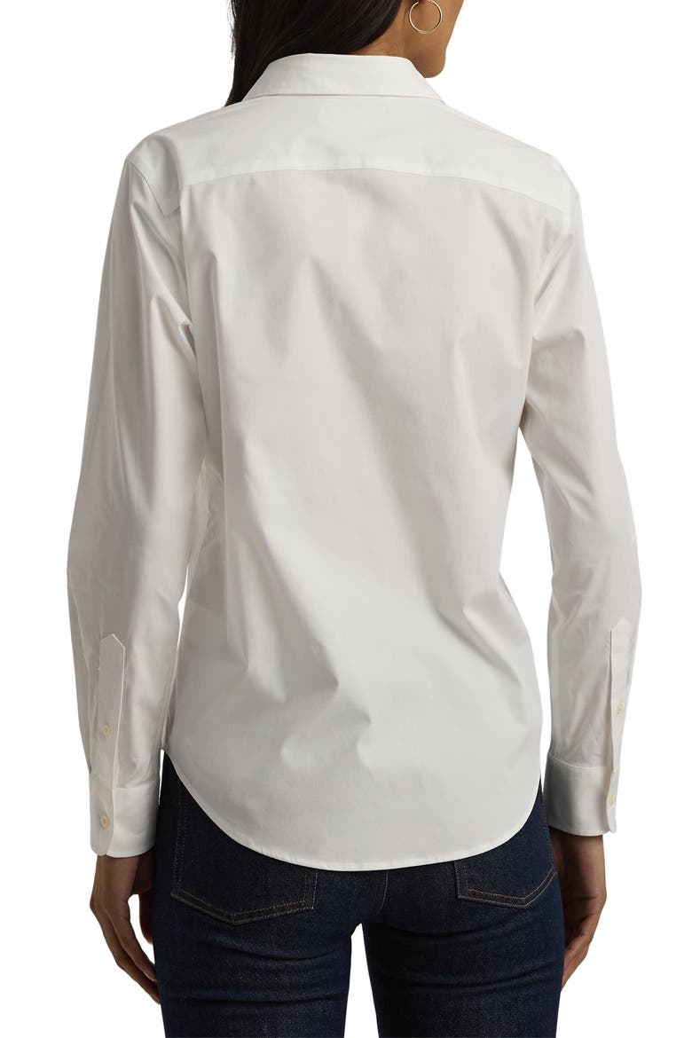 Easy Care Stretch Cotton Shirt, Alternate, color, WHITE