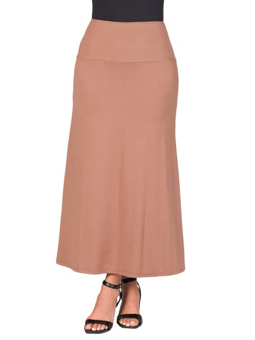24seven Comfort Apparel Elastic Waist Maxi Skirt