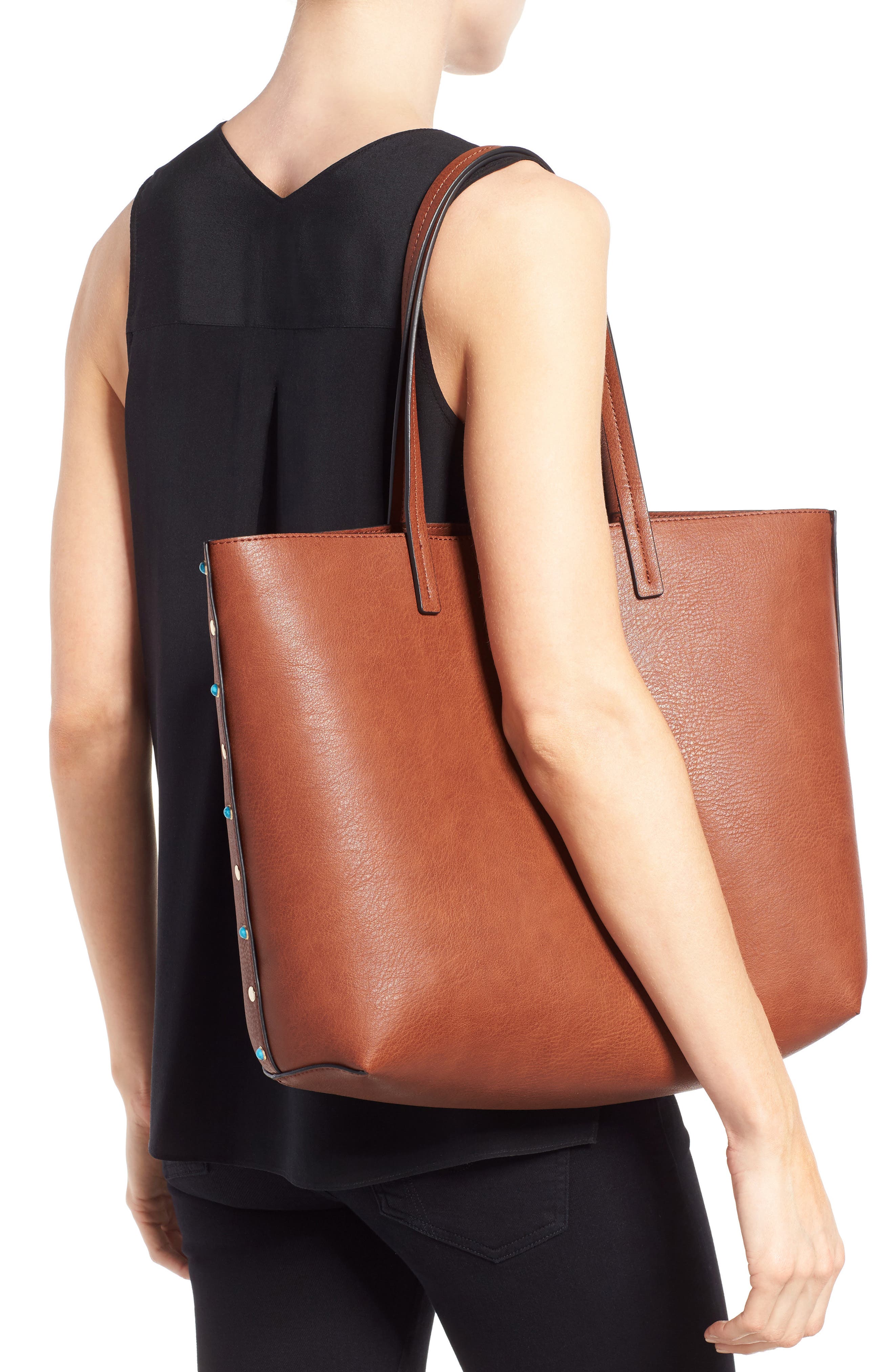 Chelsea28 Olivia Faux Leather Tote, Alternate, color, 