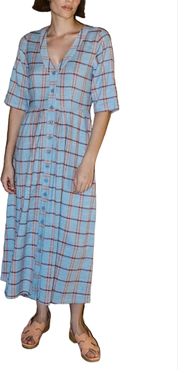 Ace & Jig Leelee Button Front V-neck Midi Dress