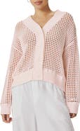 Splendid Camellia Openwork V-Neck Cotton Blend Cardigan
